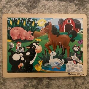 Melissa & Doug On the Farm Wooden Jigsaw Puzzle Ages 3+